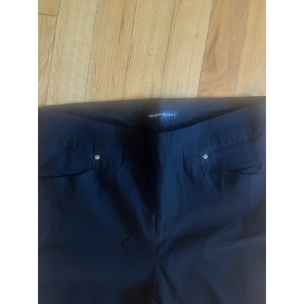 Hilary Radley Womens Black Pull On Straight Leg Stretch Pants Size M High Rise - Picture 2 of 4